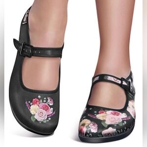 Hot Chocolate Design Chocolaticas Velvet Garden Floral Mary Jane Flats  Size 39